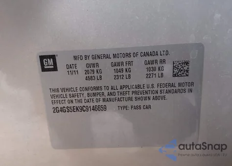 2012 Buick Regal Premium 1 from USA, damaged, VIN 2G4GS5EK9C9146659
